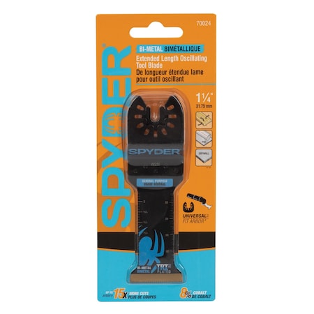Spyder 1-1/4-Inch Extended Reach Bi-Metal General Purpose Oscillating Blade 70024