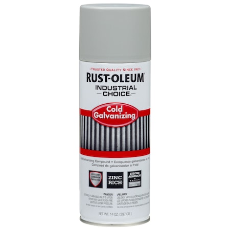 Rust-Oleum Spray Paint, Galvanized Zinc, Flat, Solvent, 14 oz 1685830