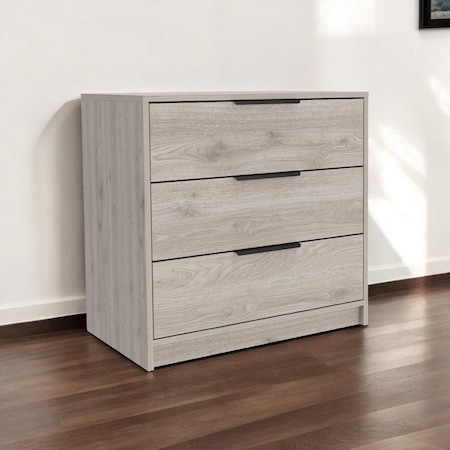 Homeroots 28" Light Gray Three Drawer Dresser 544004