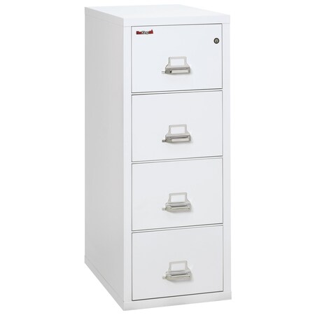 Fireking 4 Drawer, 1 Hr Fire & Impact Rated, Vertical, 31" depth Letter Arctic White 4-1831-CAW