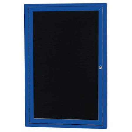 Aarco Outdoor Enclosed Directory w/ Al Frame, Powder Coated Blue, Letter Panel is Black Vinyl, 24''Hx18''W OADC2418B