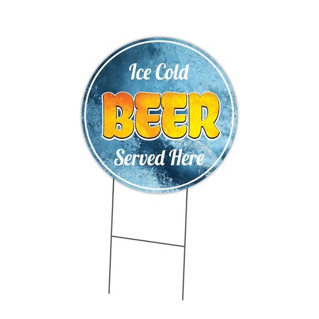 Signmission Farmers Market Ice Cold Beer Double Sided Corrugated Plastic Circle Yard, C-24-CIR-WS-Ice cold beer C-24-CIR-DS-WS-Ice cold beer