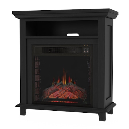 Northwest 27in Electric Fireplace TV Stand for 32in Screen Fireplace Mantel TV Entertainment Center with Shelf 80-FPWF-3