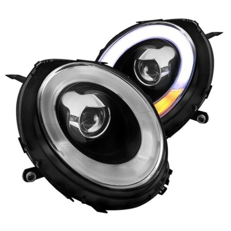 Overtime 2007-2012 Mini Cooper Projector Headlights - Glossy Black OV1187830