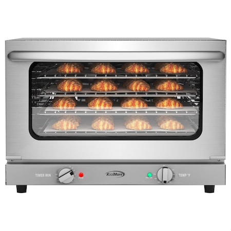 Koolmore 23 in. Countertop Convection Oven for Half-Size Pans with 4 Racks 1600W of Power in Stainless-Steel KM-CTCO-15