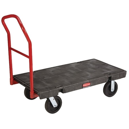 Rubbermaid FG443600 BLA Platform Truck, 2000 lb, 48 in L Platform, 24 in W Platform, 4-Wheel, Swivel Wheel FG443600BLA