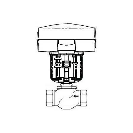 Schneider Electric Venta. Globe Valve Assembly. 1/2 in. 2-way. Stem Up Open. 0.4 cv. 250 PSI. Non-Spring Return. 24 VA VU-7213-674-4-01