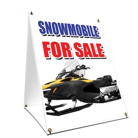 Signmission Snowmobile For Sale, 36 Inch x 24 Inch A-frame Yard Sign, Plastic Sign SBC-2436-Snowmobile For Sale