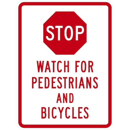 Lyle Stop Watch For Pedestrians And Bicycles, 18x24, High Intensity Prismatic, White G-10666-HI_18x24