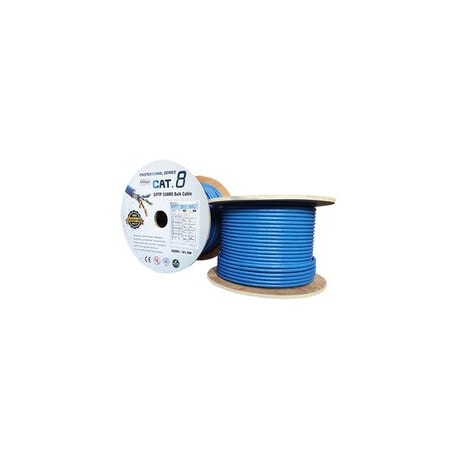 Cable Wholesale Bulk Cat8 Blue S/FTP Ethernet Cable, Solid, 23AWG, 40Gbps - 2000MHz, 300 Foot, Spool 13X8-561N3