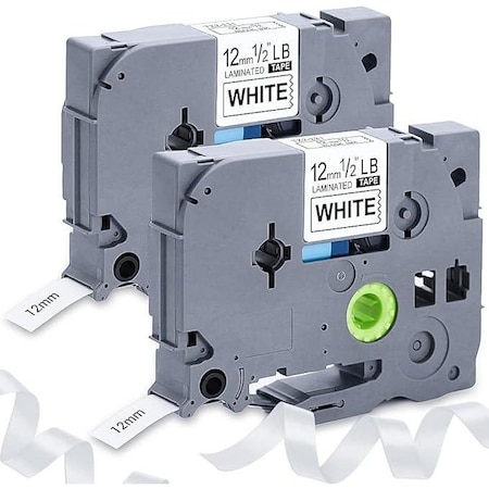 Swetech Labels Brother Compatible P-touch label tape Tze-231 12mm 0.47 in. inch black on white laminated, 2PK Tze-231-SWE