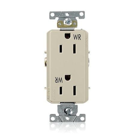 Leviton Plugs&Rcptcls, 15A, 125VAC, Ivry, PBT, PK1 WDR15-I
