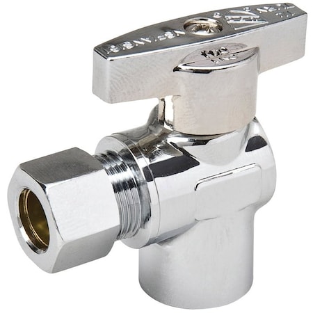 Southland Stop Valve, 3/8 x 1/2 in Connection, Compression x Sweat, 125 psi Pressure, Brass Body 190-432HC