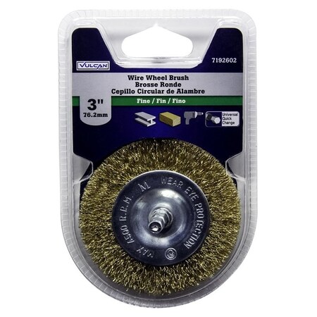 Vulcan 322041OR Wire Wheel Brush, 3 in Dia, 1/4 in Quick Change Shank in Arbor/Shank PTA250512/322041O