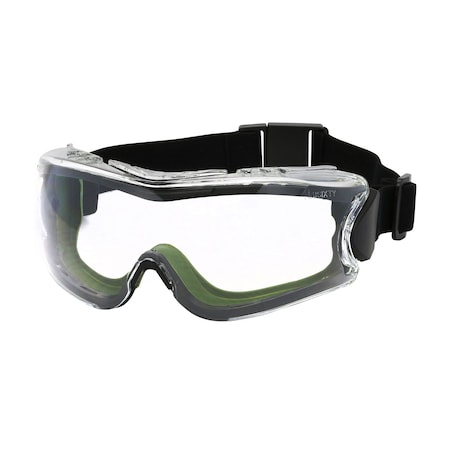 Bouton Optical Indirect Vent Goggle with Green Body, Clear Lens and FogLess 3Sixty Coating , Elastic Strap 251-63-0520