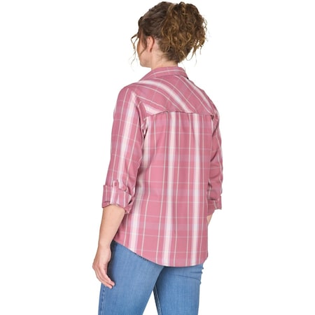Berne Flex180 Womens XL Plaid Elderberry UPF Button Down Long Sleeve Shirt WSH33PEYR480