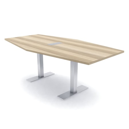 Skutchi Designs 6 Person Conference Table With Power Unit | 7' Hexagon Table | Harmony Series HAR-HEX.IR-48X84-T-K525-ESIL