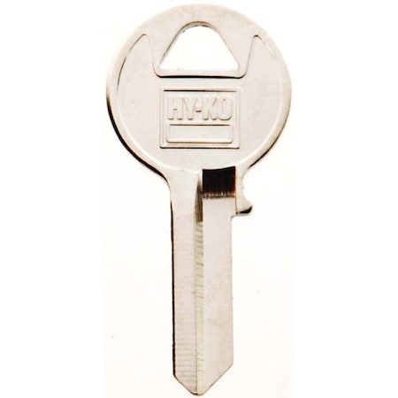 Hy-Ko Key Blank, Brass, Nickel, For: Viro Cabinet, House Locks and Padlocks 11010VR7