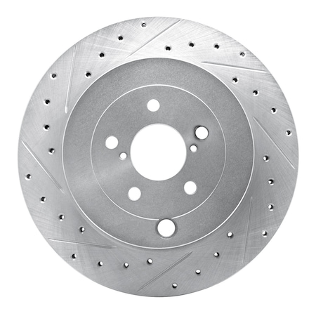 Dynamic Friction Co DFC Brake Rotor - Drilled and Slotted - Silver 631-13040L
