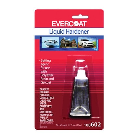Evercoat Liquid Hardener, 11 cc Tube, Clear, Liquid 100602
