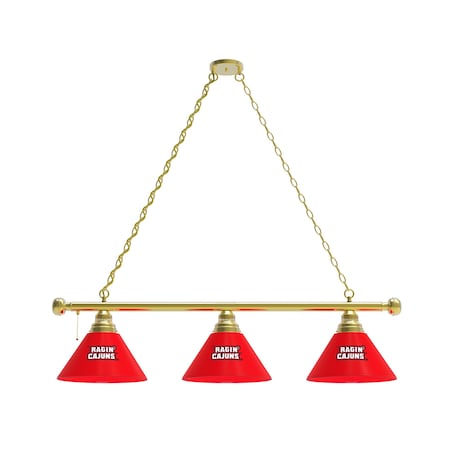 Holland Bar Stool Co Louisiana-Lafayette 3 Shade Billiard Light, Brass Fixture BL3BRLA-Laf