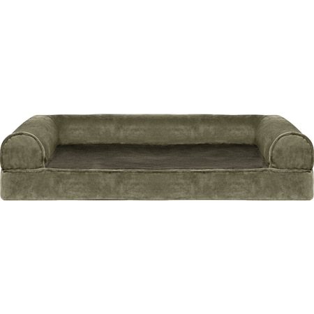 Furhaven Medium Faux Fur & Velvet Orthopedic Sofa Dog Bed 45337404