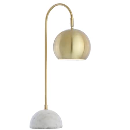 Jonathan Y Stephen 23.5" Metal/Marble LED Table Lamp, Brass Gold/White JYL6000A