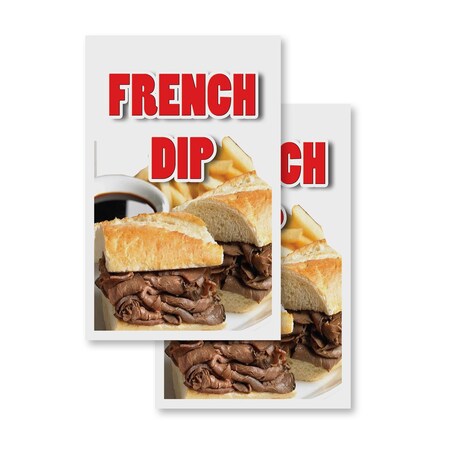 Signmission French Dip, Vinyl Decals Only 24 Inch x 36 Inch, Vinyl Decal, 2PK DSB-2436-2PACK-French Dip