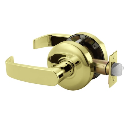 Sargent Grade 2 Passage Cylindrical Lock, L Lever, Non-Keyed, Bright Brass Finish, Non-handed 28-65U15 KL 03