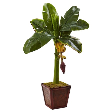 Dare2Decor Banana Tree in Wooden Planter DA408404