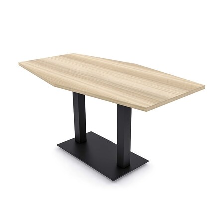 Skutchi Designs Hexagon Conference Table With Power Unit, 36 in W, 72 in L, Brown HAR-HEX.IR-36X72-DOU.BK-K525-NA