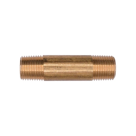 Auveco Brass Long Nipple 1 1/2in Length 1/8in Threads, 5PK 309