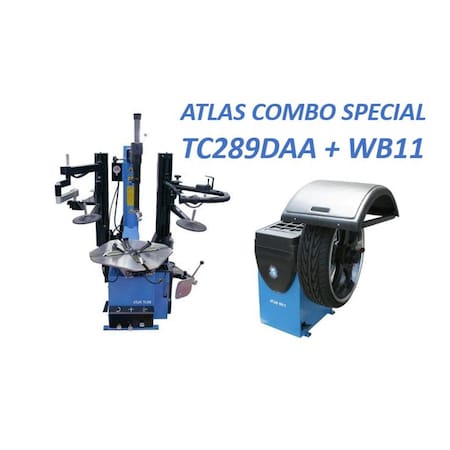 Atlas Automotive Equipment Tc289Daa Rim Clamp Tire Changer + Wb11 Wheel Balancer Combo Package TCWB-COMBO9-FPD