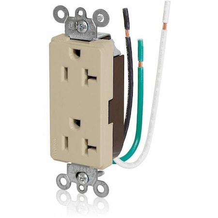 Leviton Commercial Grade Decora Receptacle, 20 Amp, 125 Volt 16352-LI