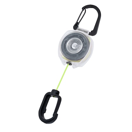 Key-Bak Retractable ID Badge Reel Key Holder, 24 in. Kevlar Cord, Carabiner, ID Badge Strap, Yellow 0KB1-0B334