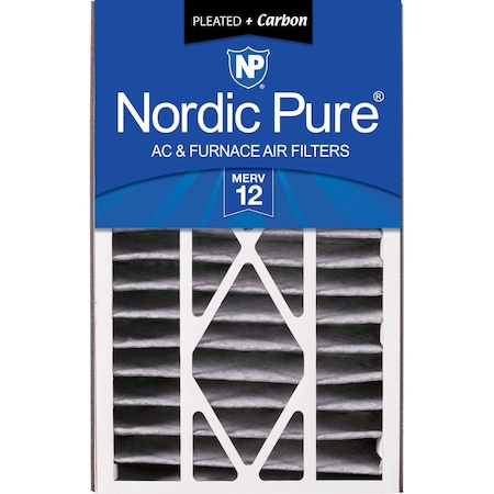 Nordic Pure 16x25x5 Plus Carbon Pleated Air Filter, High Capacity, MERV 12 16x25x5ABPM12C-1