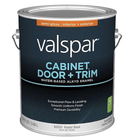 Valspar 8200 Cabinet, Door and Trim Paint Enamel, Water Base, Semi-Gloss Sheen, Pastel Base, 1 gal 028.0082001.007