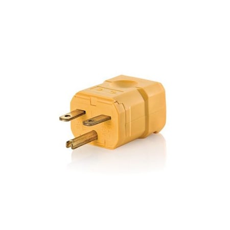 Leviton Straight Blade Plug, 6-15P, 15 A, 250V AC, 2 Pole, Screw Terminals, Grounded 15656-VY