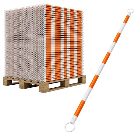 Traffic Kontrol Retractable Traffic Cone Bar, 6 ft-10 ft, Adjustable, Orange/White, 50PK TKCB-610-ORWH-50
