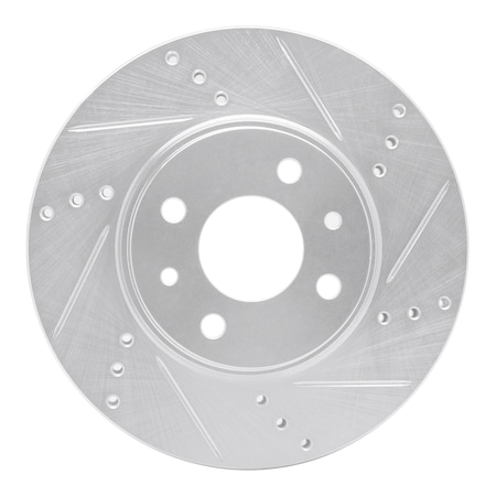 Dynamic Friction Co DFC Brake Rotor - Drilled and Slotted - Silver 631-07002R