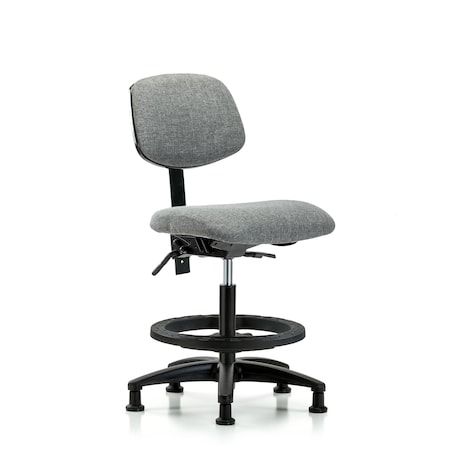 Blue Ridge Ergonomics Chair, Fab, Med Bench, Tilt BF Glides, Gry, No Arms, 22" to 29" Height, Gray BR-FMBCH-RG-T1-A0-BF-RG-F44