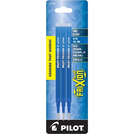 Pilot Refill for Pilot FriXion Pens, Fine Point, Blue Ink, 3/Pk 77331
