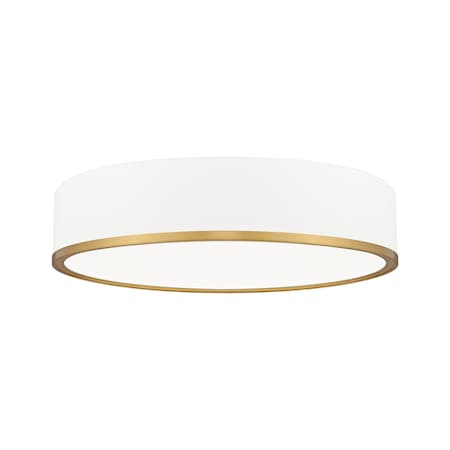Z-Lite Bradley 1 Light Flush Mount, Matte White and Modern Gold, 20.25 In W 1018F20-MW-MGLD-LED