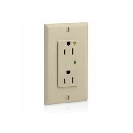 Leviton Surge Protector Receptacle, 15 Amp, 125 Volt, 5-15R NEMA, Ivory 5280-IGI