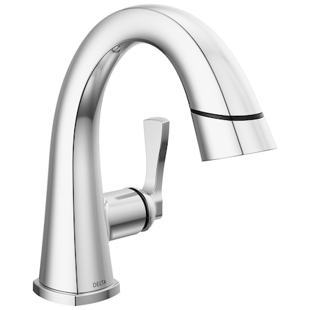 Delta Stryke Single Handle Pull-Down Bathroom Faucet In Lumicoat Chrome 577-PD-PR-DST