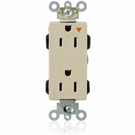 Leviton Industrial Grade Decora Receptacle, 15 Amp, 125 Volt M1626-IGI