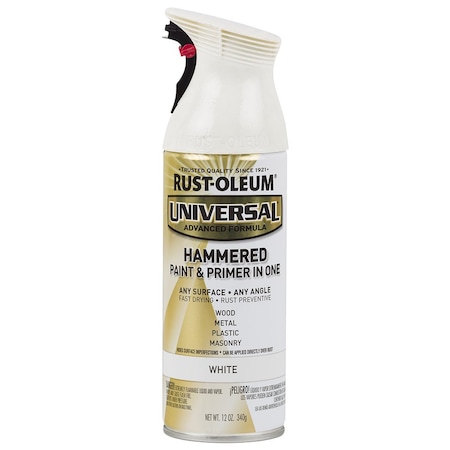 Rust-Oleum 12 Oz Rust-Oleum 267298 White Universal Universal Paint & Primer In One Spray Paint, Hammered 271473