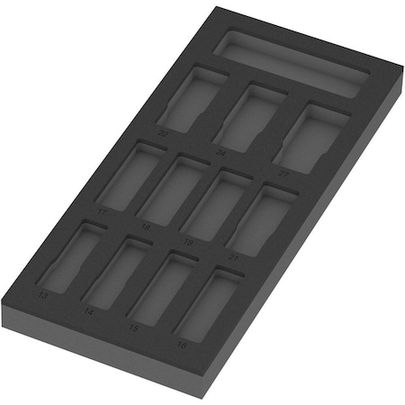 Wera 9825 Foam insert Zyklop C, 1/2 in, Impaktor Deep socket wrench insert set 1, 172 x 30 x 392 mm 5137325001