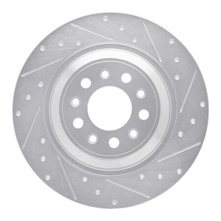Dynamic Friction Co DFC Brake Rotor - Drilled and Slotted - Silver 631-42010R