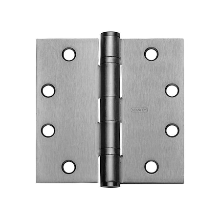 Stanley Security Five Knuckle Ball Bearing Hinge 4 1/2 in x 4 1/2 in, Full, Non-Removable Pin, Satin Stainless Steel FBB191NRP 4-1/2X4-1/2 32D